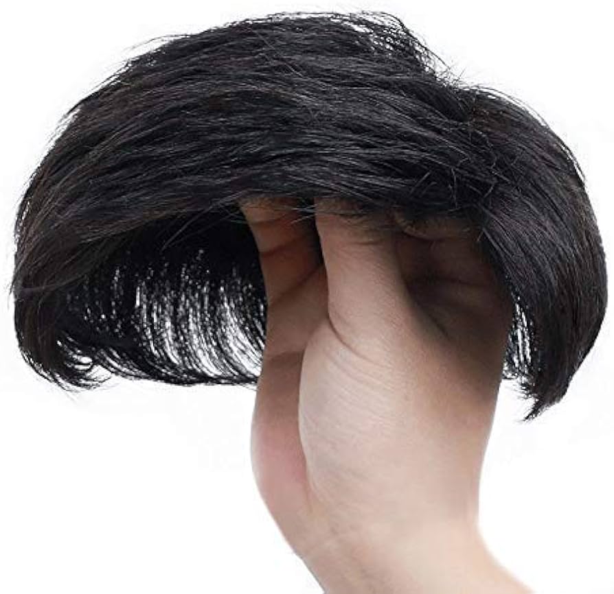 【中古】男性用かつら　白髪交じりの黒髪　テープ・接着剤使用可能 中古男性用かつら白髪交じりの黒髪テープ・接着剤使用可能